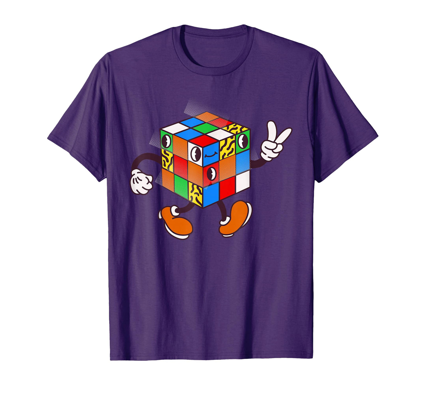 Competitive Puzzle Cube Vintage Cartoon Speed Cubing Hobby T-Shirt