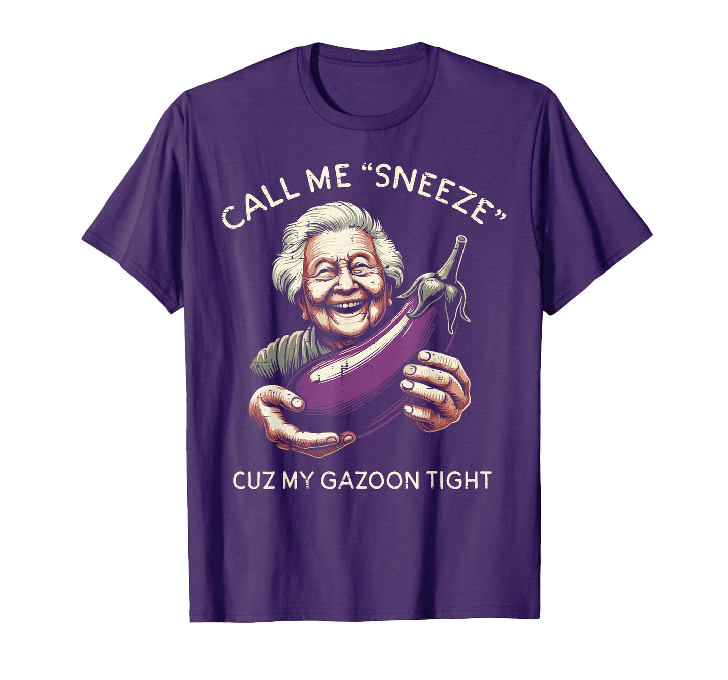 Inappropriate Call Me Sneeze Eggplant Funny Humor Joke Women T-Shirt