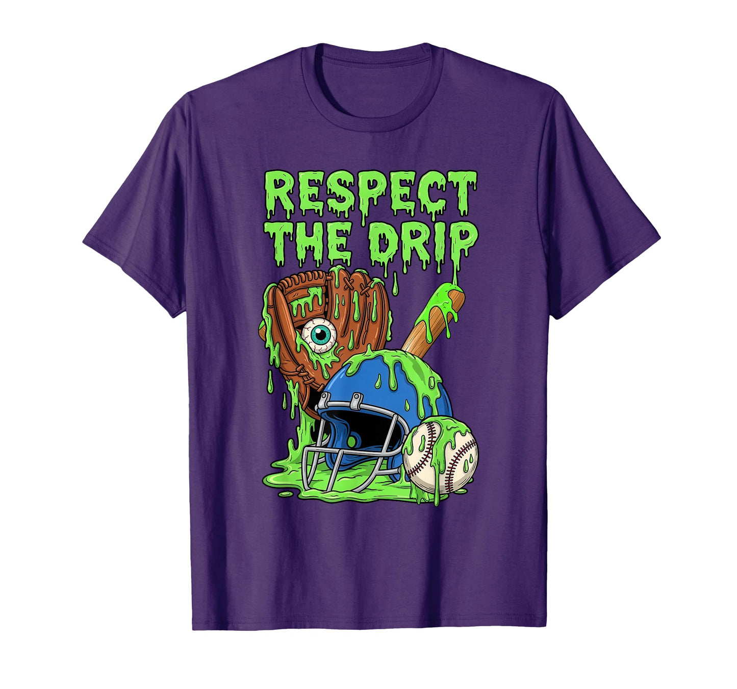 Spooky Zombie Respect The Drip Baseball Halloween T-Shirt
