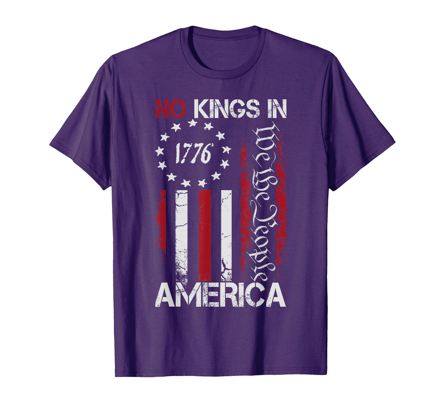 We The People No Kings in America Vintage USA Flag T-Shirt