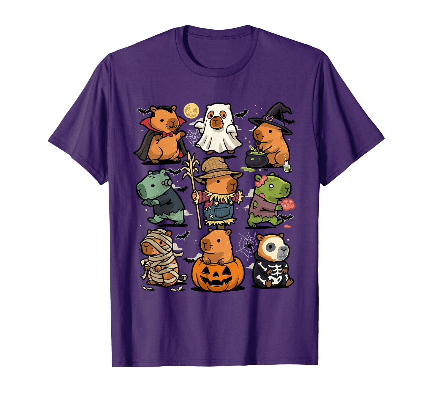 Spooky Capybaras Creepy Kawaii Cappy Halloween Capybara T-Shirt