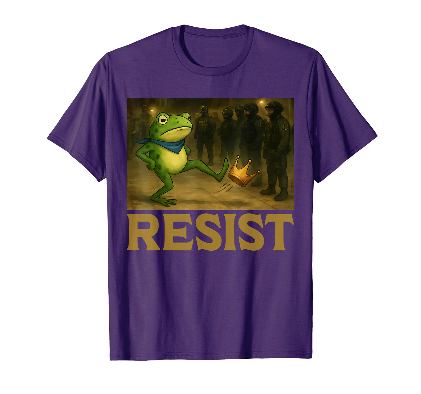 Portland Frog Protest Retro Men and Women No Kings T-Shirt