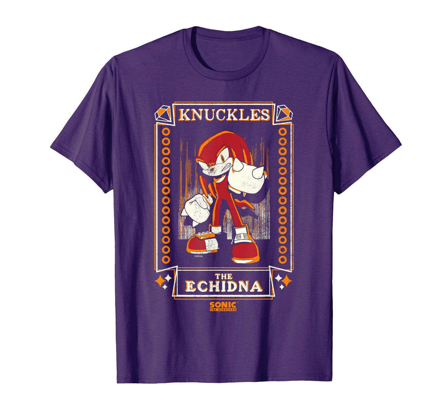 Sonic The Hedgehog Knuckles The Echidna Distressed Tarot T-Shirt