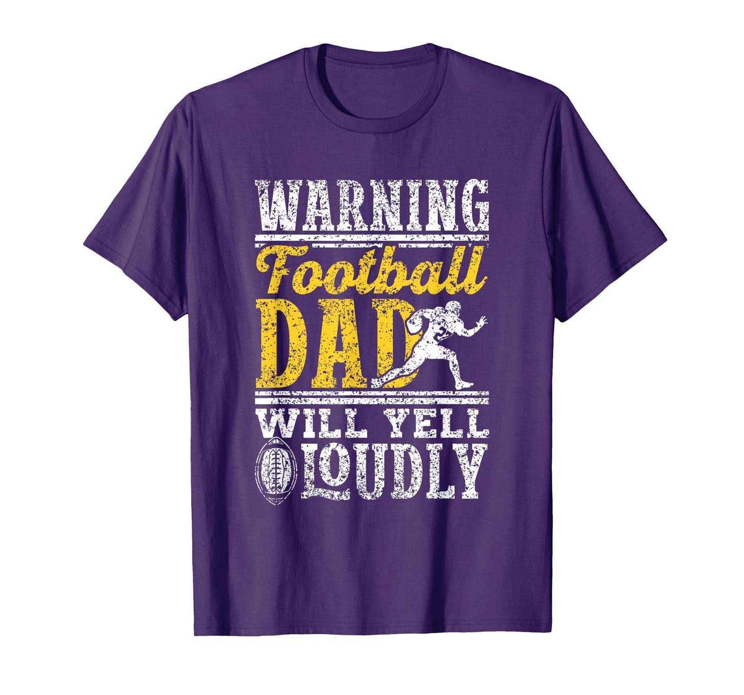 Warning Football Papa Wird Laut Schreien Papi Football Vater T-Shirt