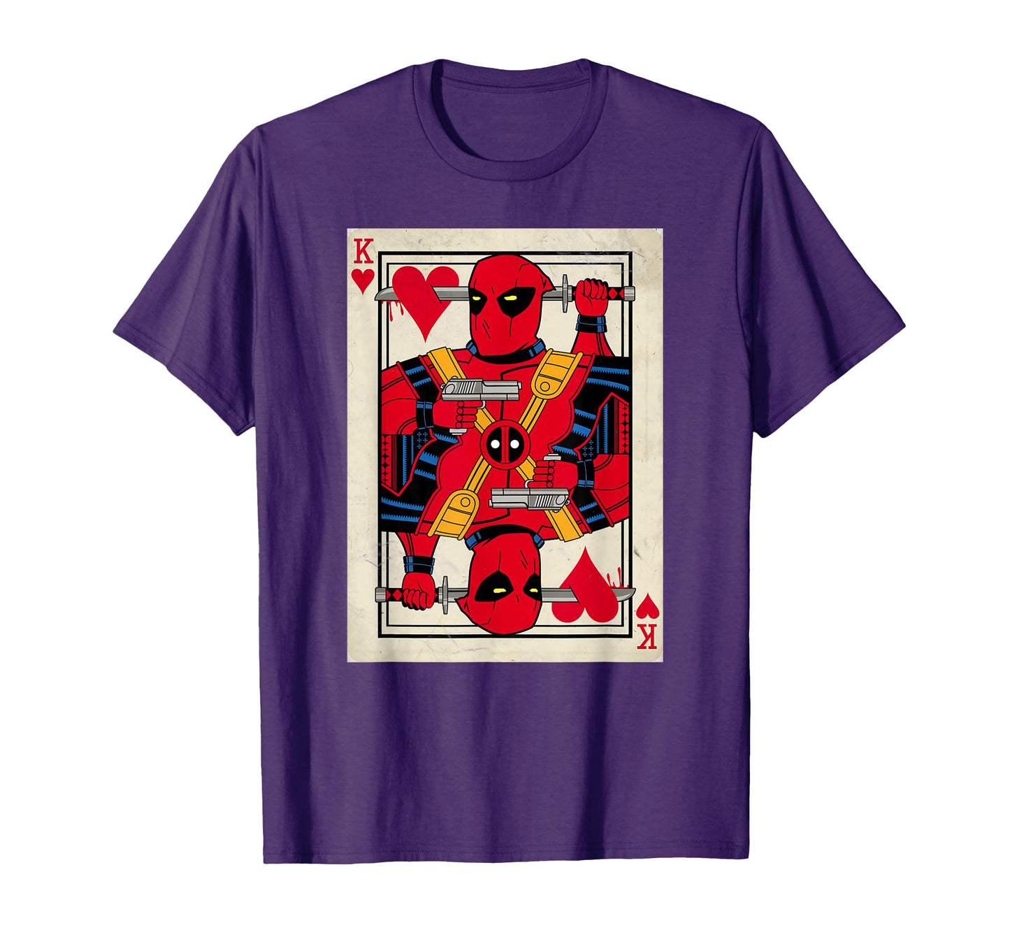Marvel Deadpool King of Hearts Merc Playing Card T-Shirt