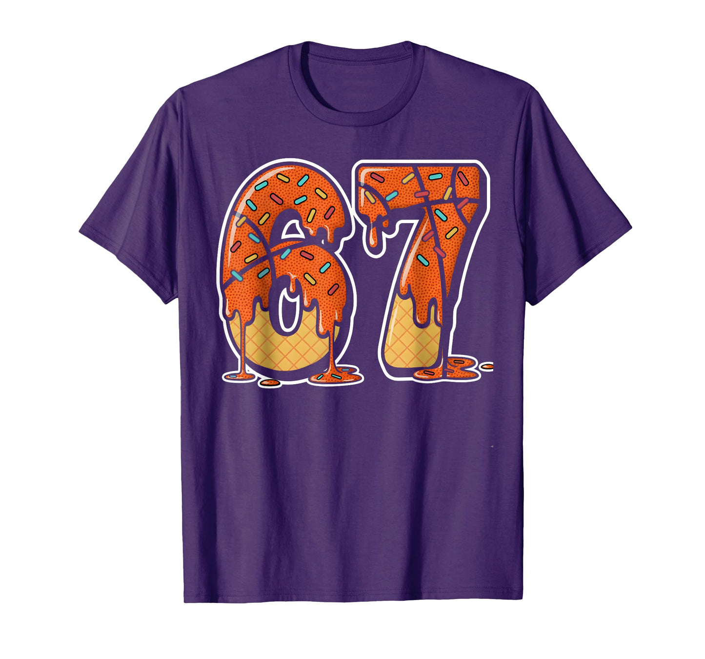 67 Ice Cream Drip Basketball Gen Alpha Slang Six Seven Meme T-Shirt