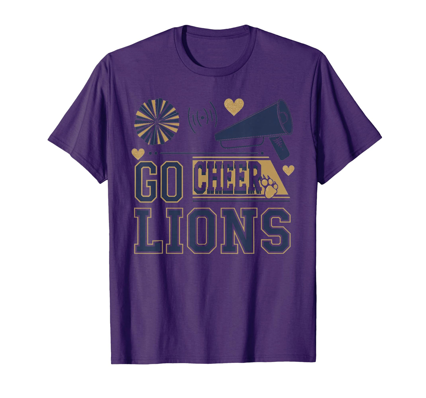 Go Cheer Lions Cheerleading Spirit Design T-Shirt