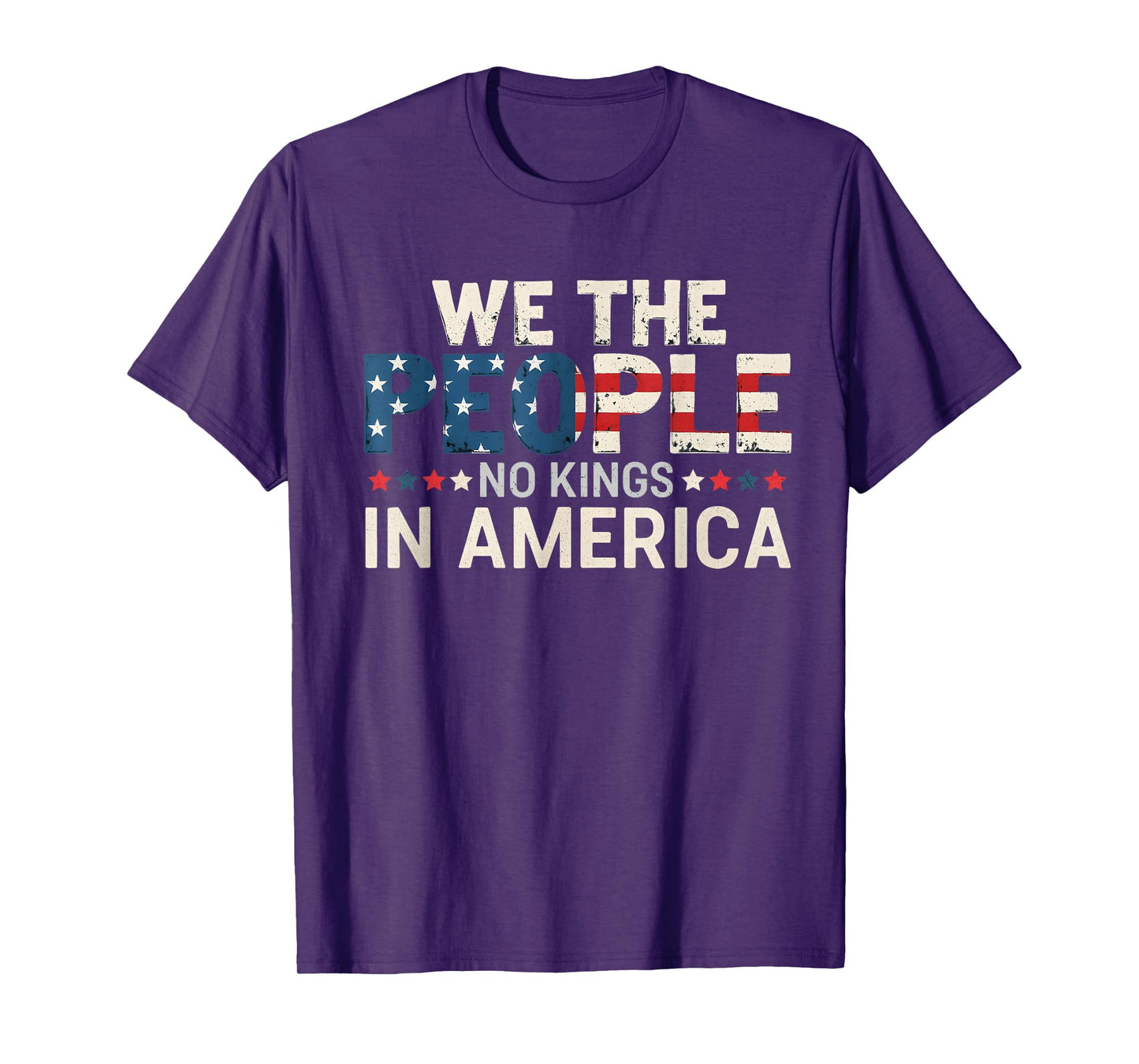 No Kings in America We The People Retro T-Shirt