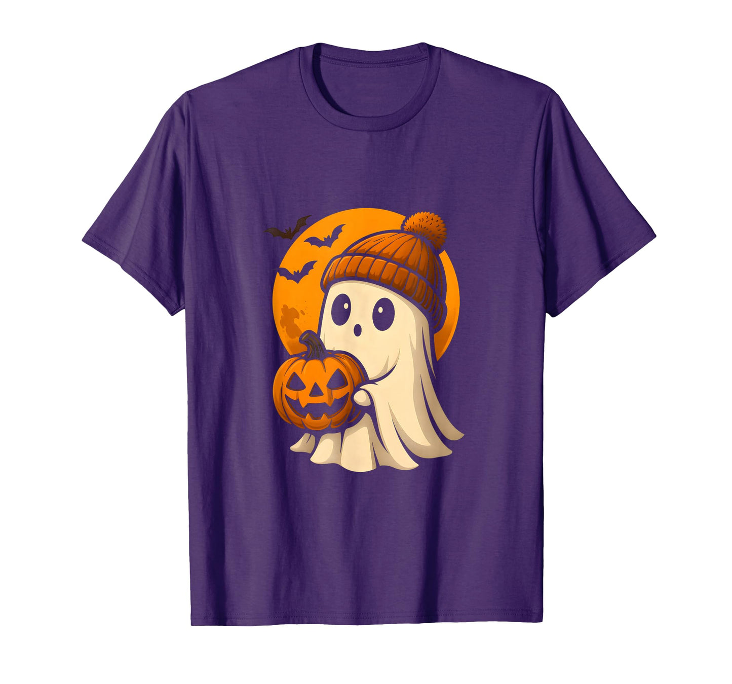 Cute Ghost with Pumpkin for Halloween Costume Party Spooky T-Shirt