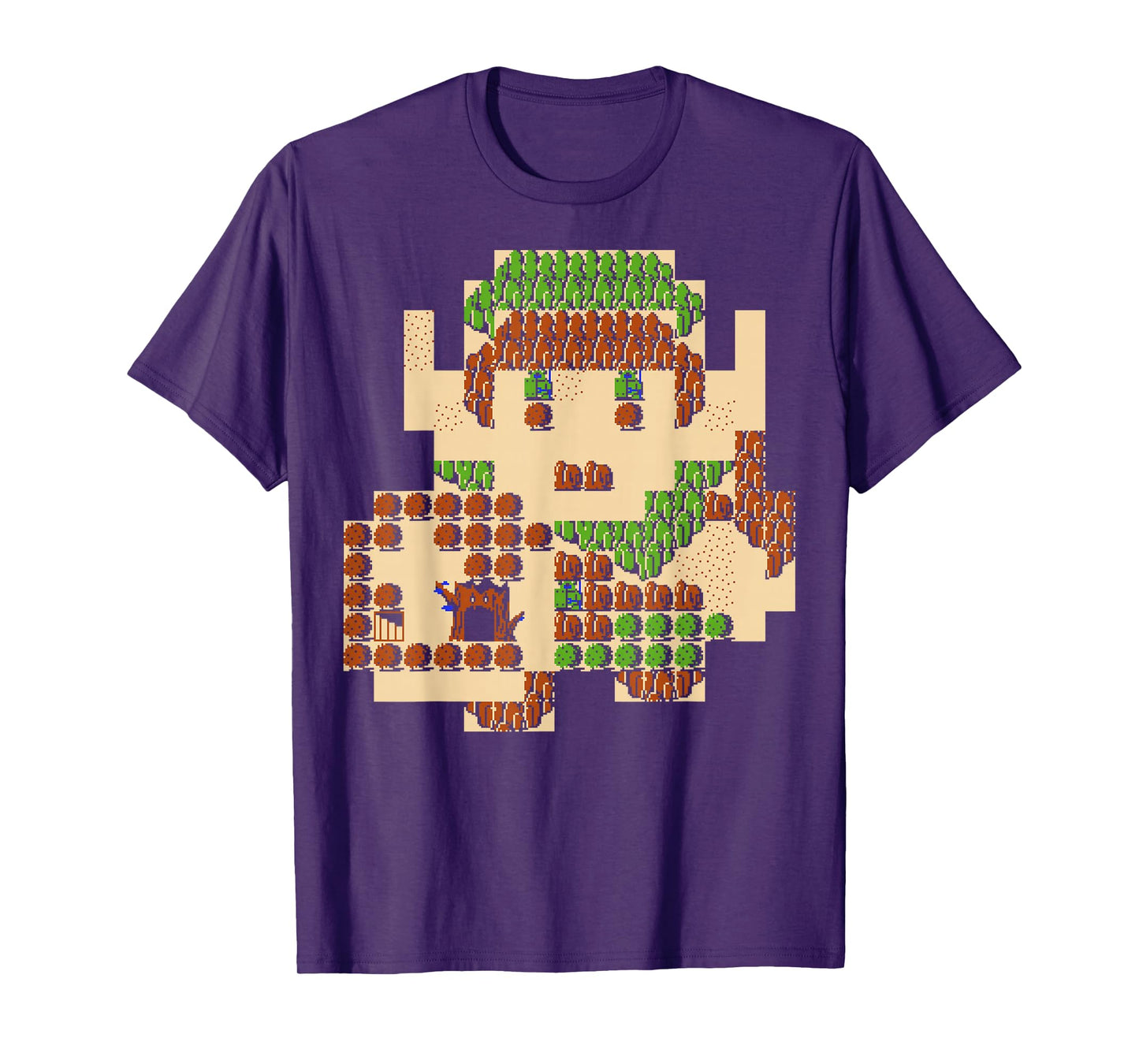 Nintendo Zelda Link Portrait 8-Bit Map Graphic T-Shirt T-Shirt