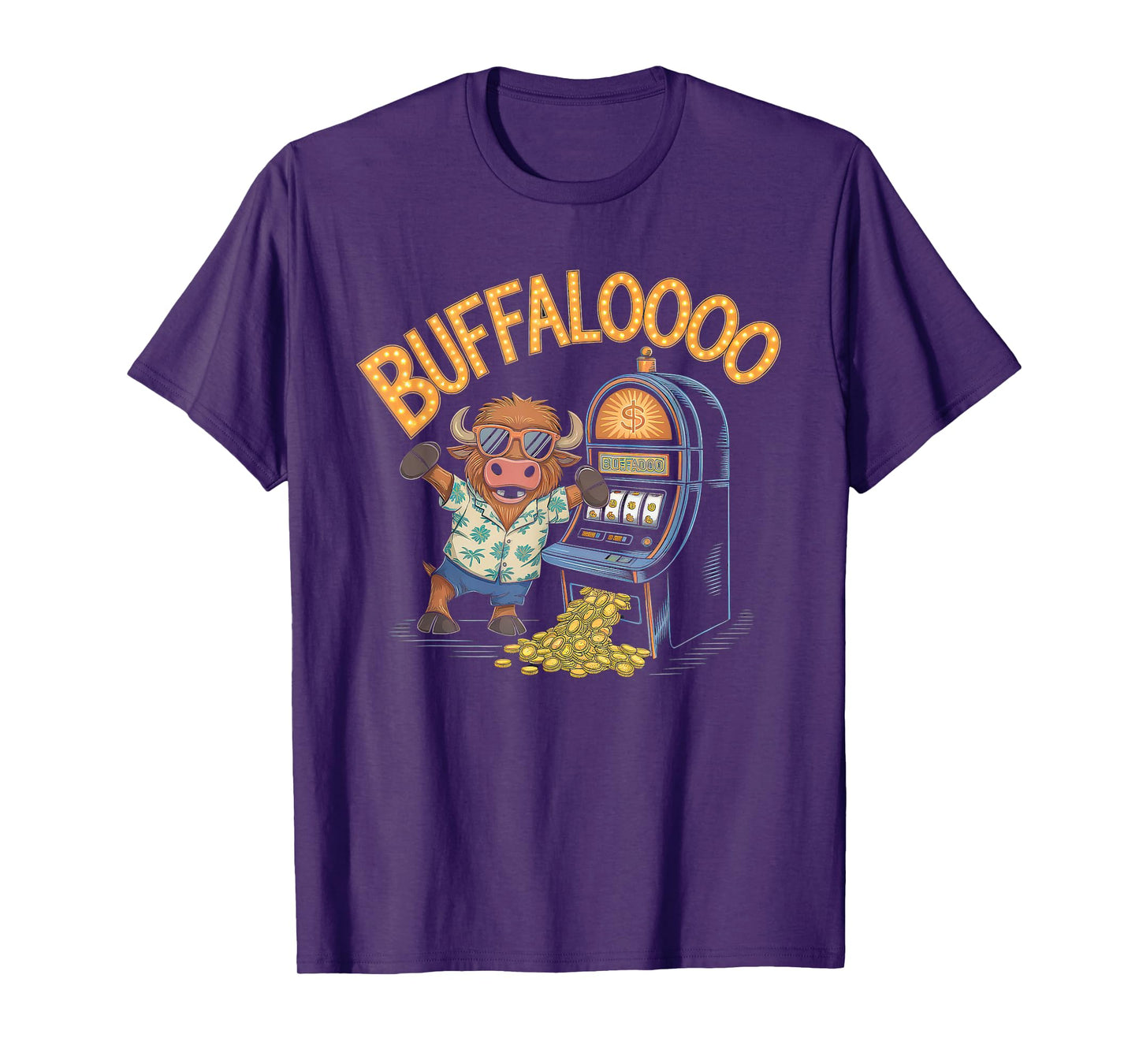 Lucky Buffalo Casino Slot Machine Gambling Gift Gambler T-Shirt