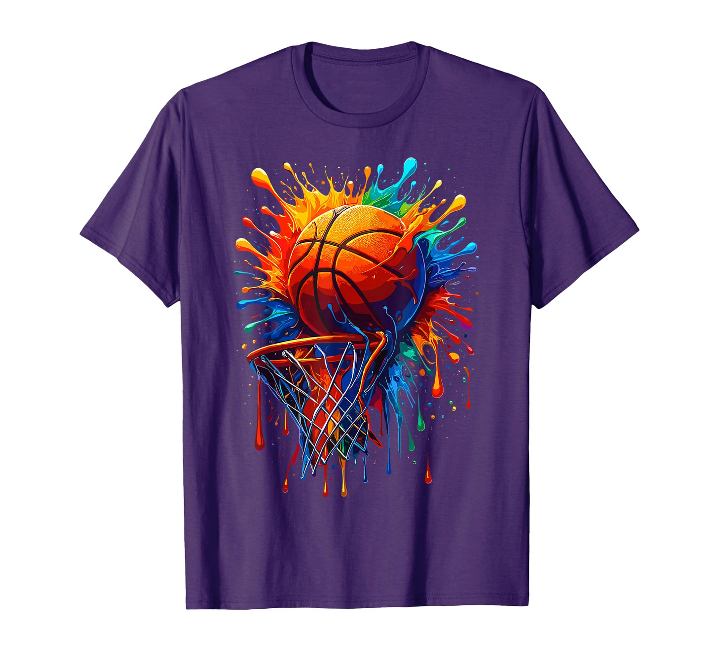 Basketballer Hoop Colorful Splash Basketball T-Shirt