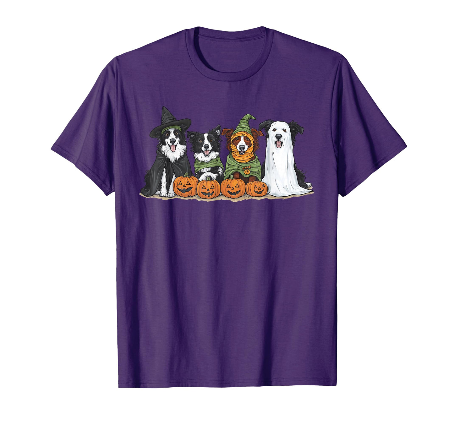 Cute Fall Border Collie Dog Owner Halloween T-Shirt