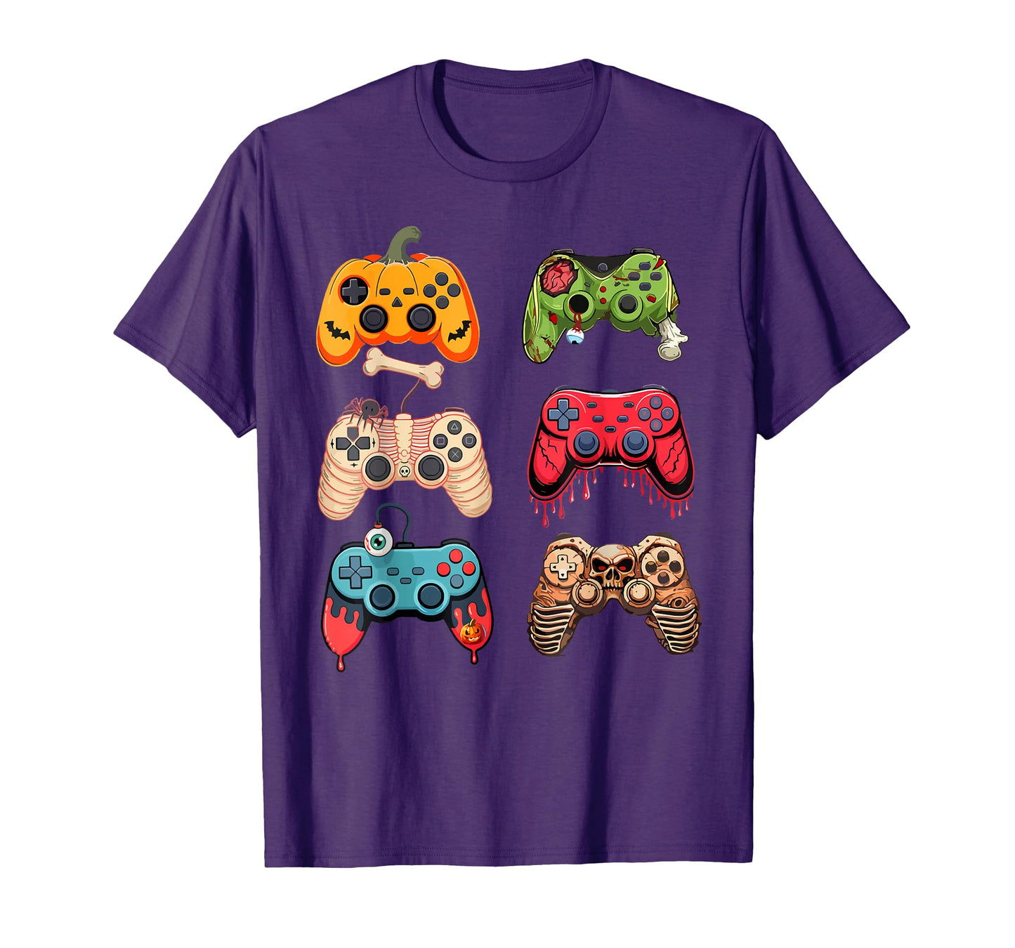 Halloween Skeleton Gamer Zombie Gaming Controllers Mummy T-Shirt