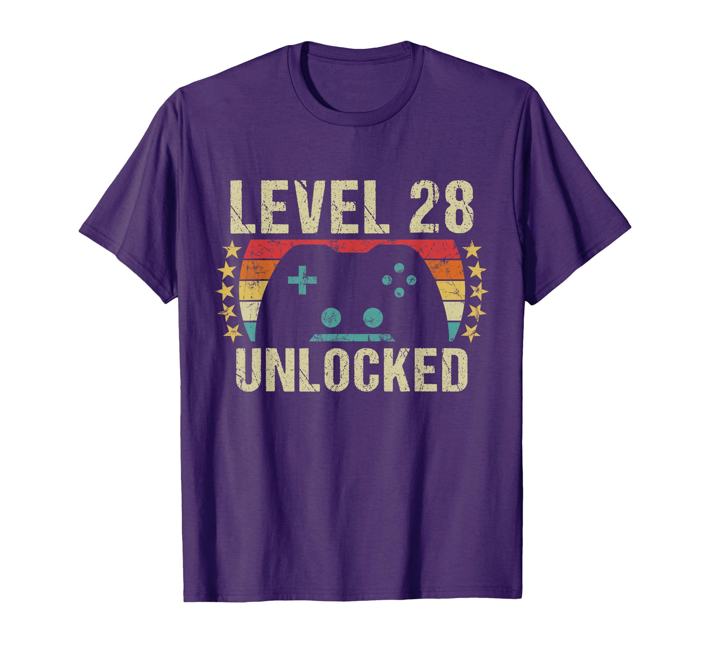 Gaming Vintage 28th Birthday Gift 28 Year Old Boy Girl Gamer T-Shirt