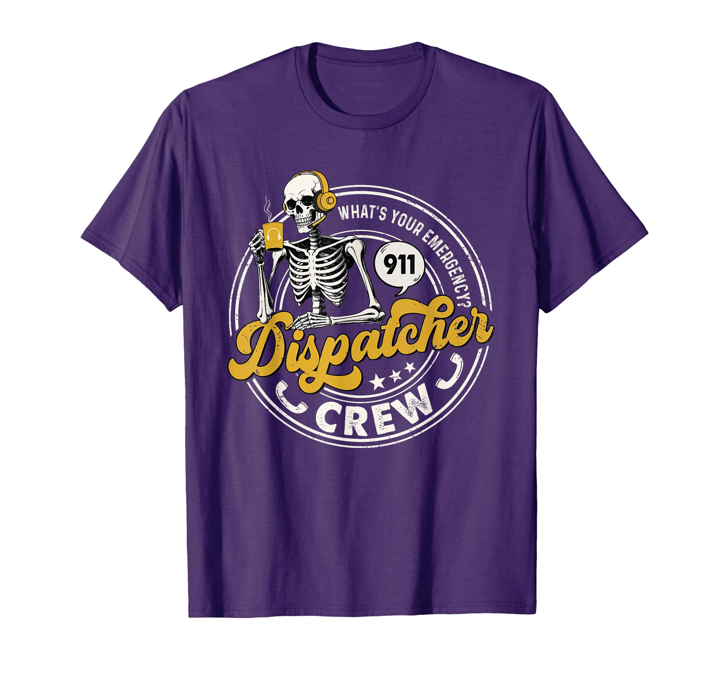 What Your Emergency 911 Dispatcher Crew Halloween Skeleton T-Shirt