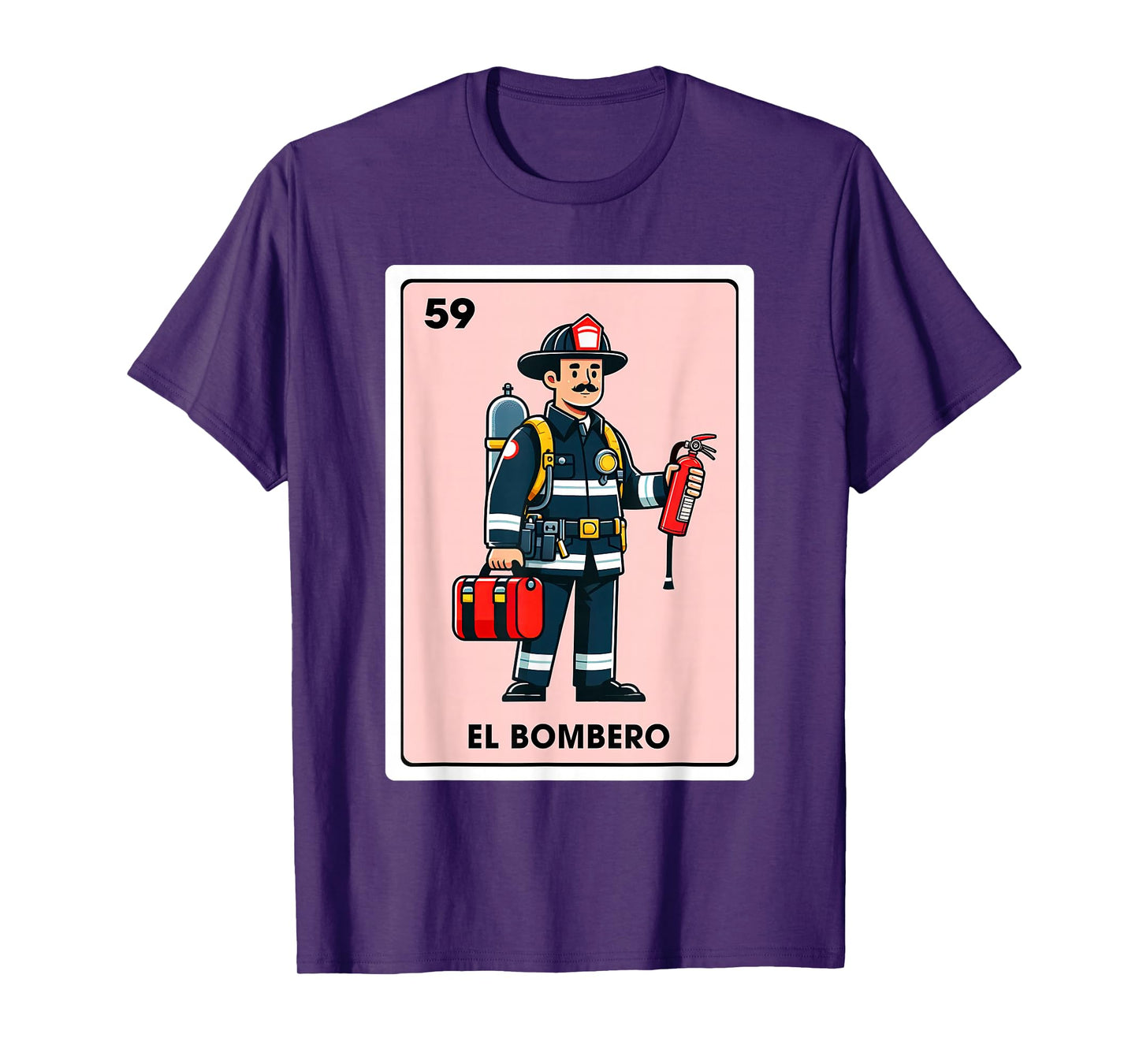 Mexican Fireman Firefighter El Bombero Mexican Bingo Card T-Shirt