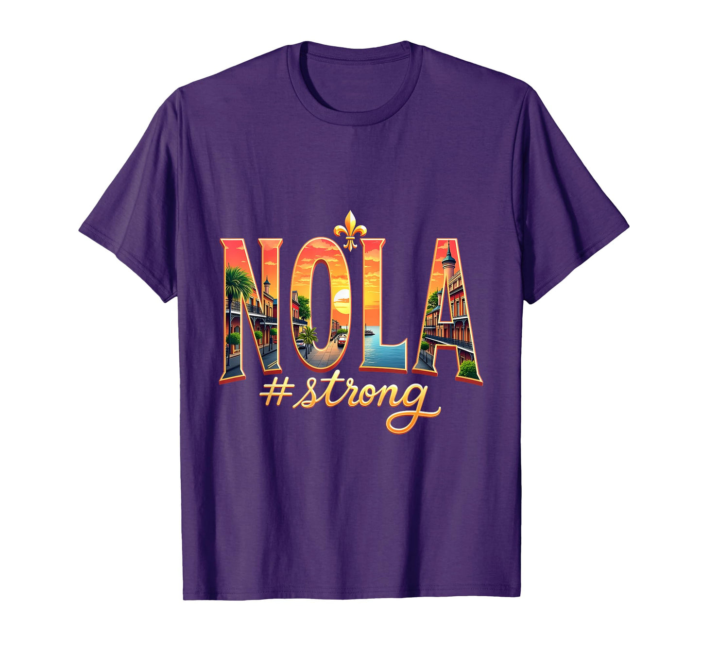 Vintage NOLA Strong Elegant NOLA Fleur-de-Lis Heart Design T-Shirt