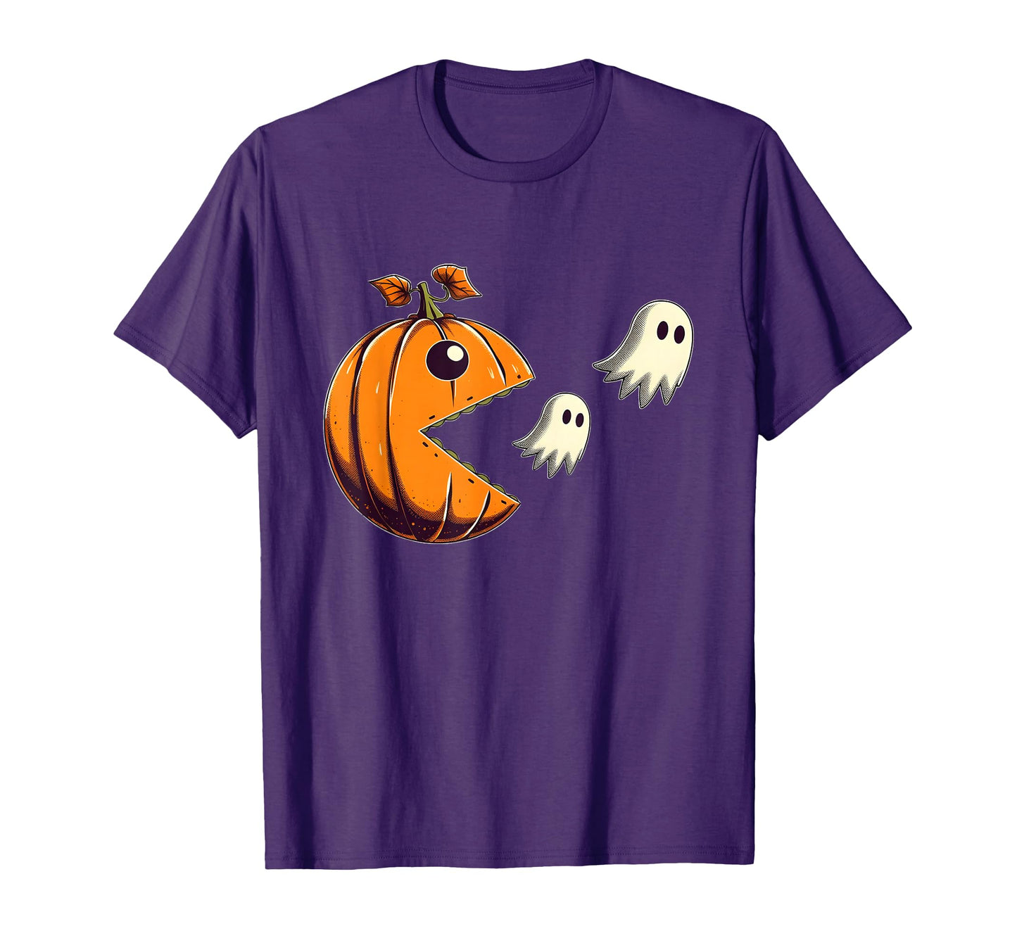 Pumpkin Eating Ghost Gamer Halloween Gaming Boys Teen Kids T-Shirt