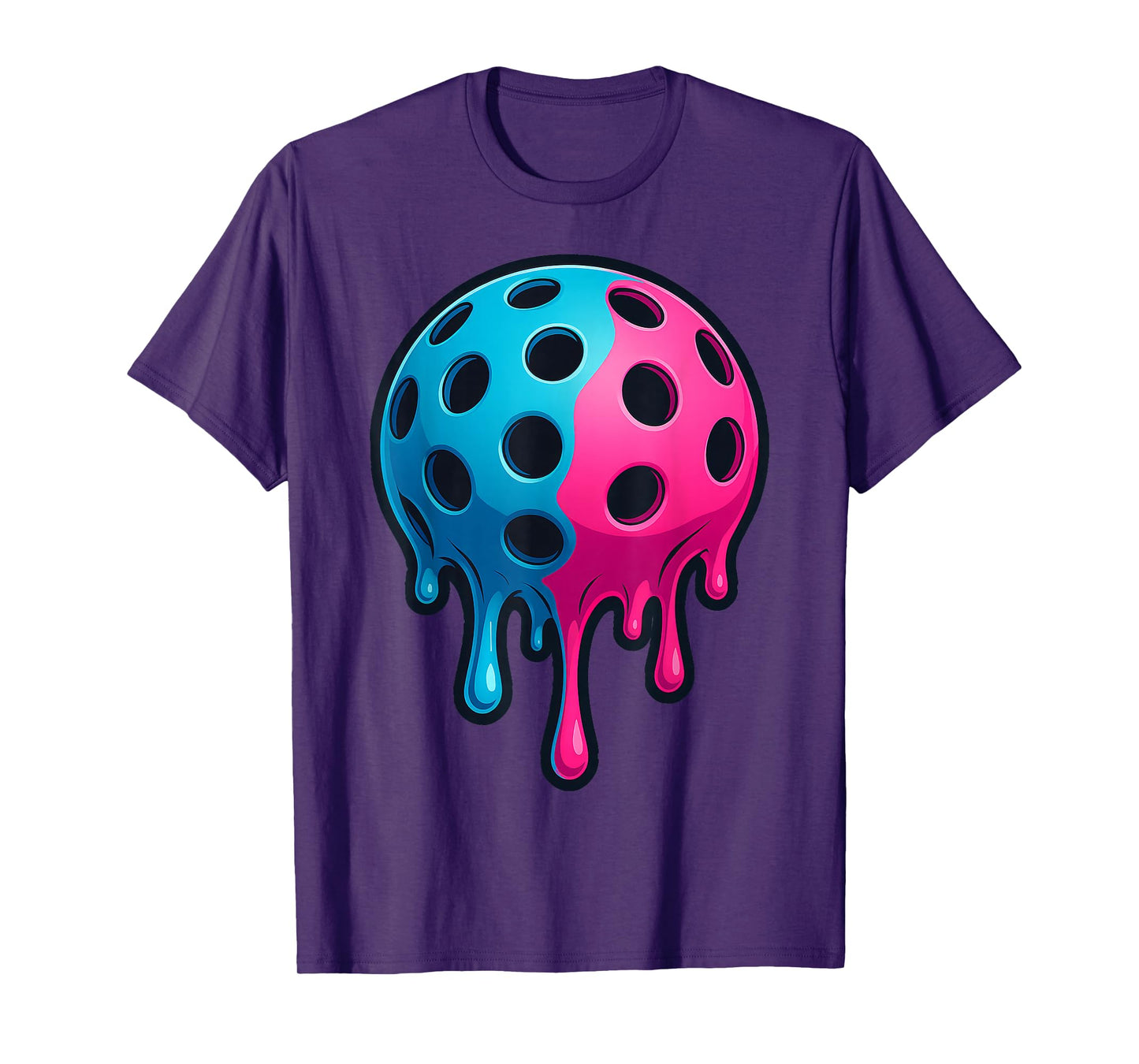Pickleball Drip Ice Cream Drip Dripping Cute Pickleball T-Shirt