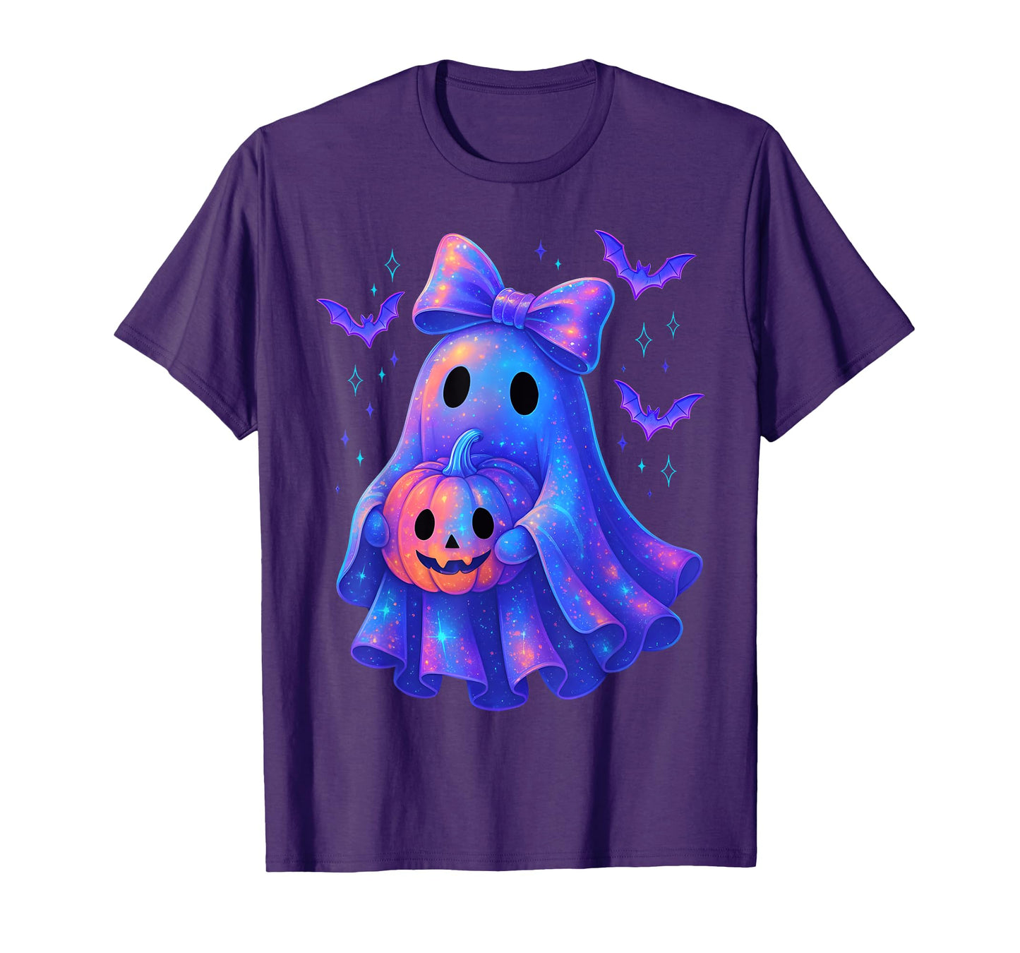 Cute Ghost Coquette Bow Halloween Spooky Season Girl Women T-Shirt