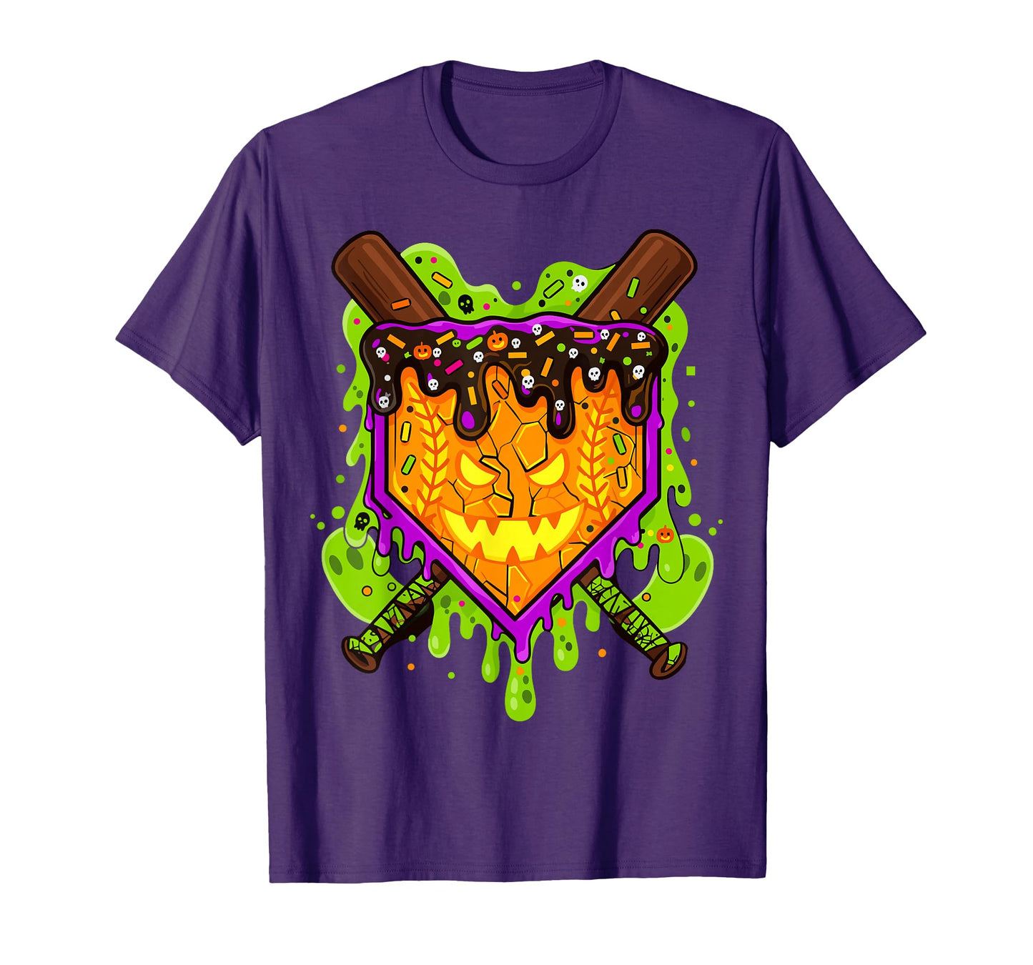 Halloween Pumpkin Drip Baseball T-Shirt