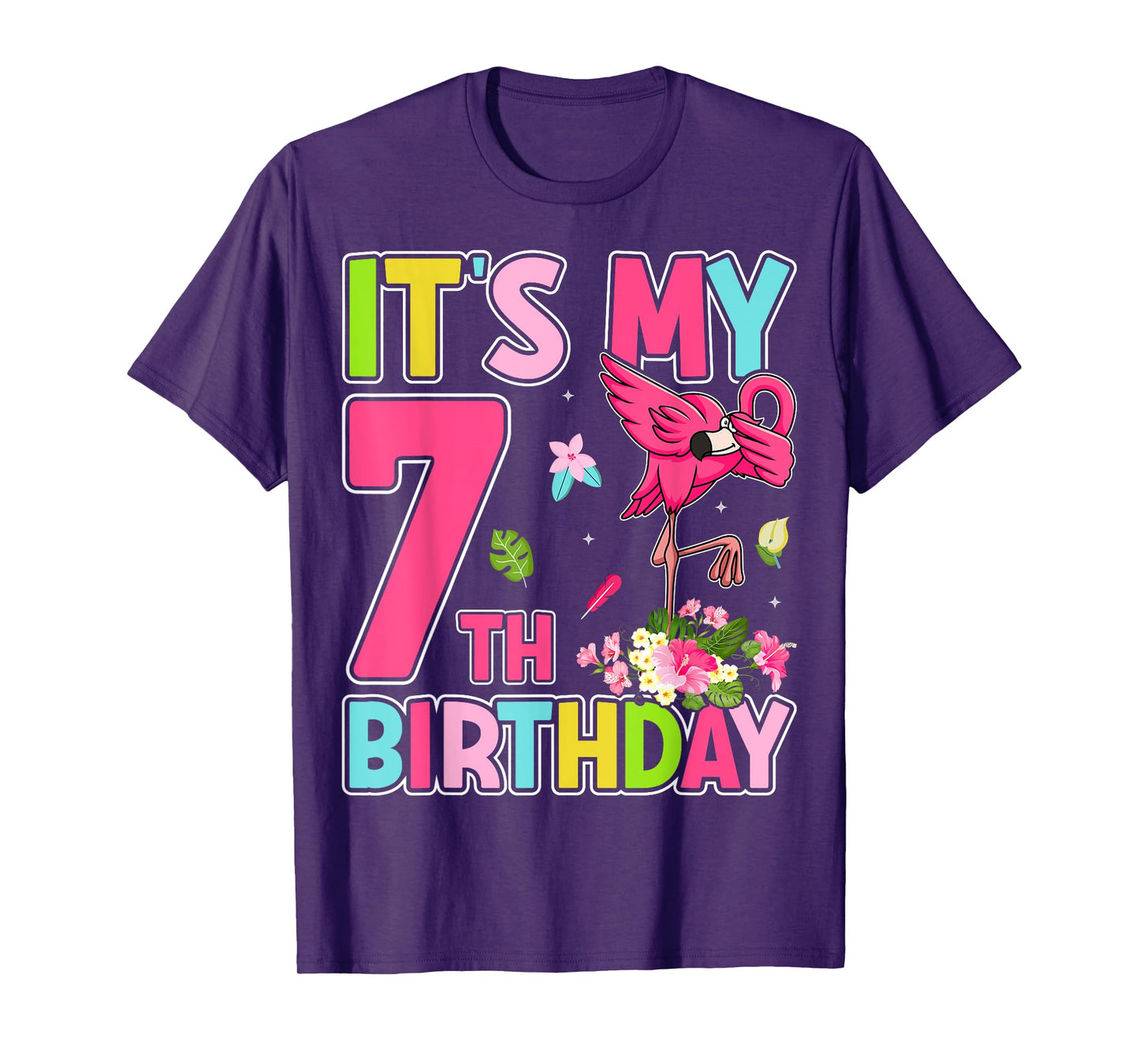 It's My 7th Birthday Flamingo Lover 7 Years Old Boys Girls T-Shirt