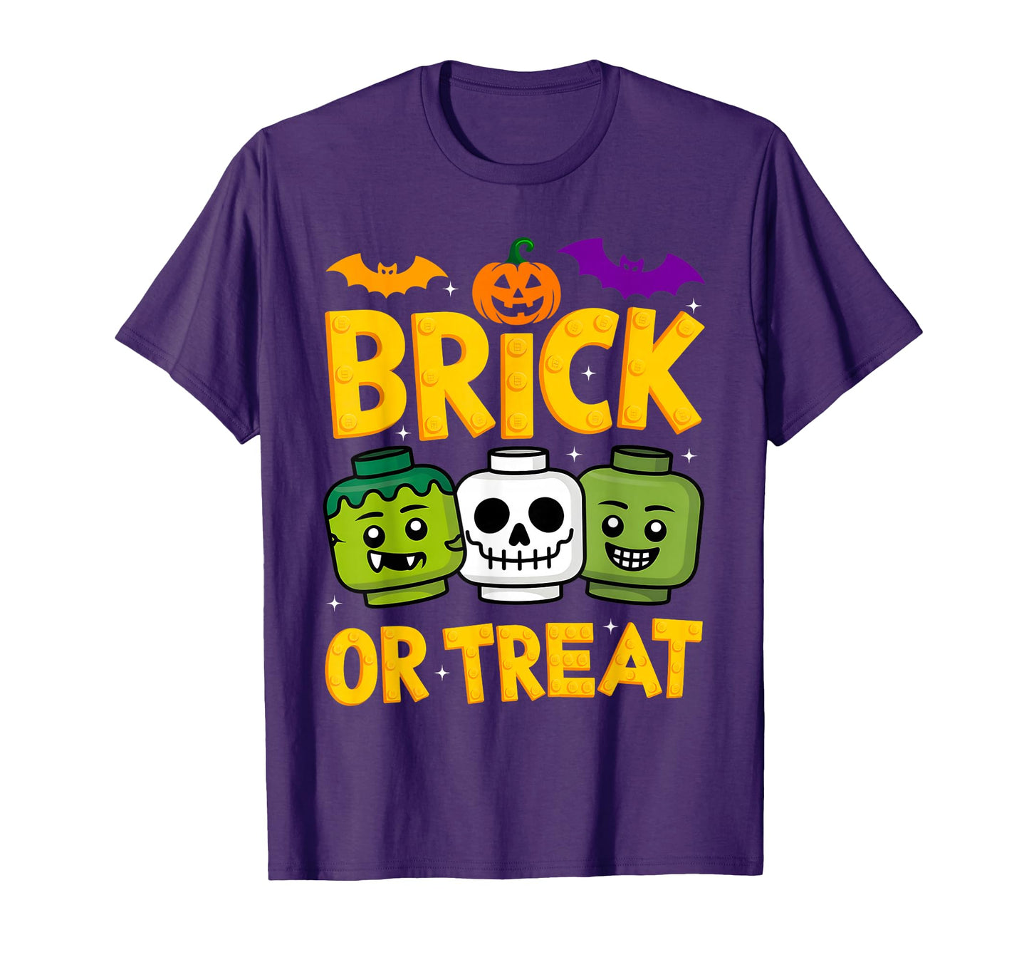 Brick or Treat Halloween Master Builder Blocks Building Kids T-Shirt