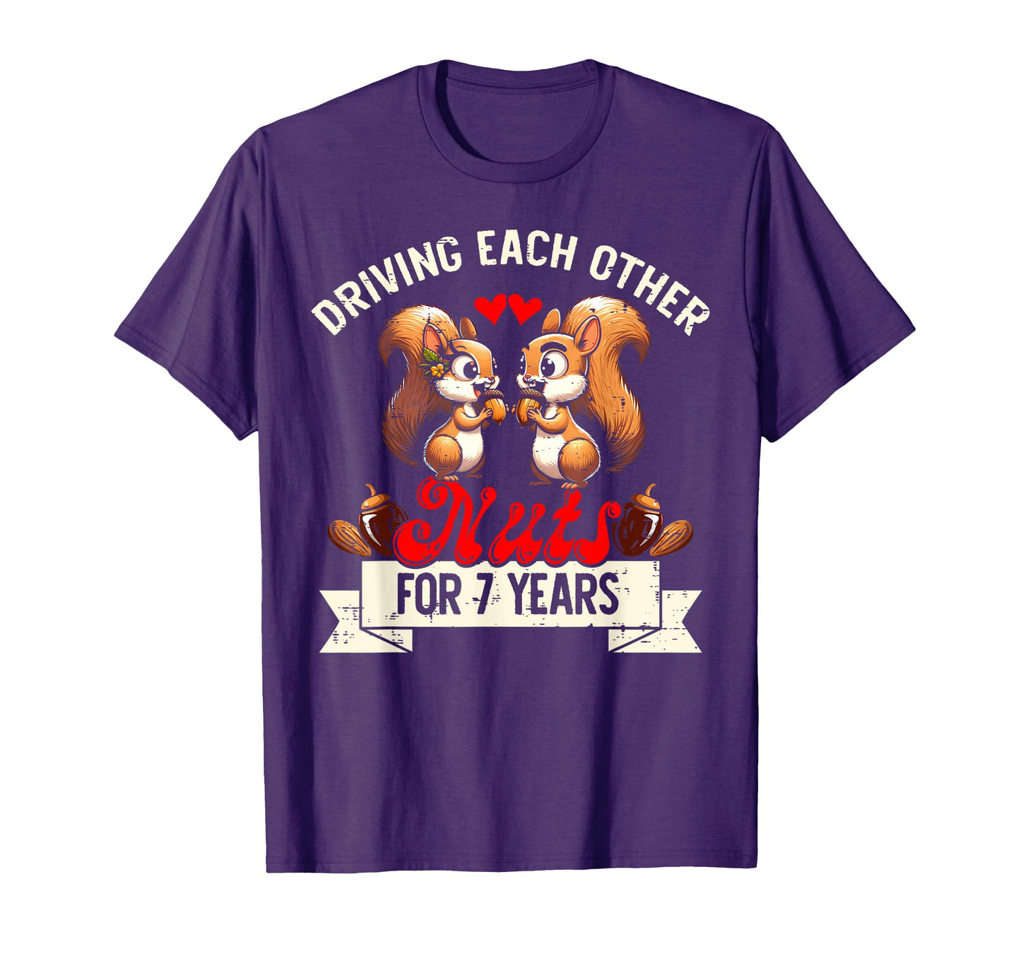 Couples Married 7-Year Funny 7th Wedding Anniversary T-Shirt