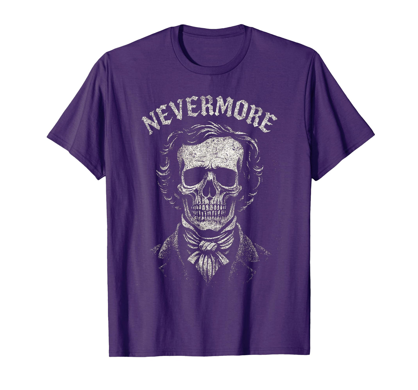 Gothic Edgar Allan Poe Skull Nevermore Quote Art Horror Gift T-Shirt