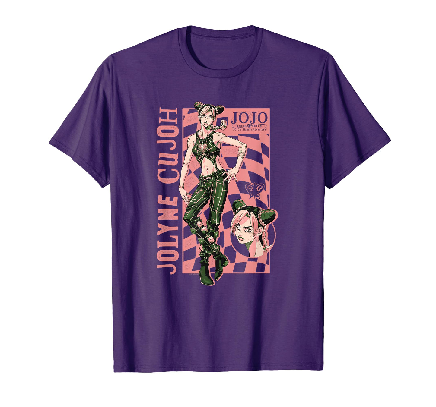 JoJo's Bizarre Adventure Jolyne Cujoh Checkerboard Anime T-Shirt