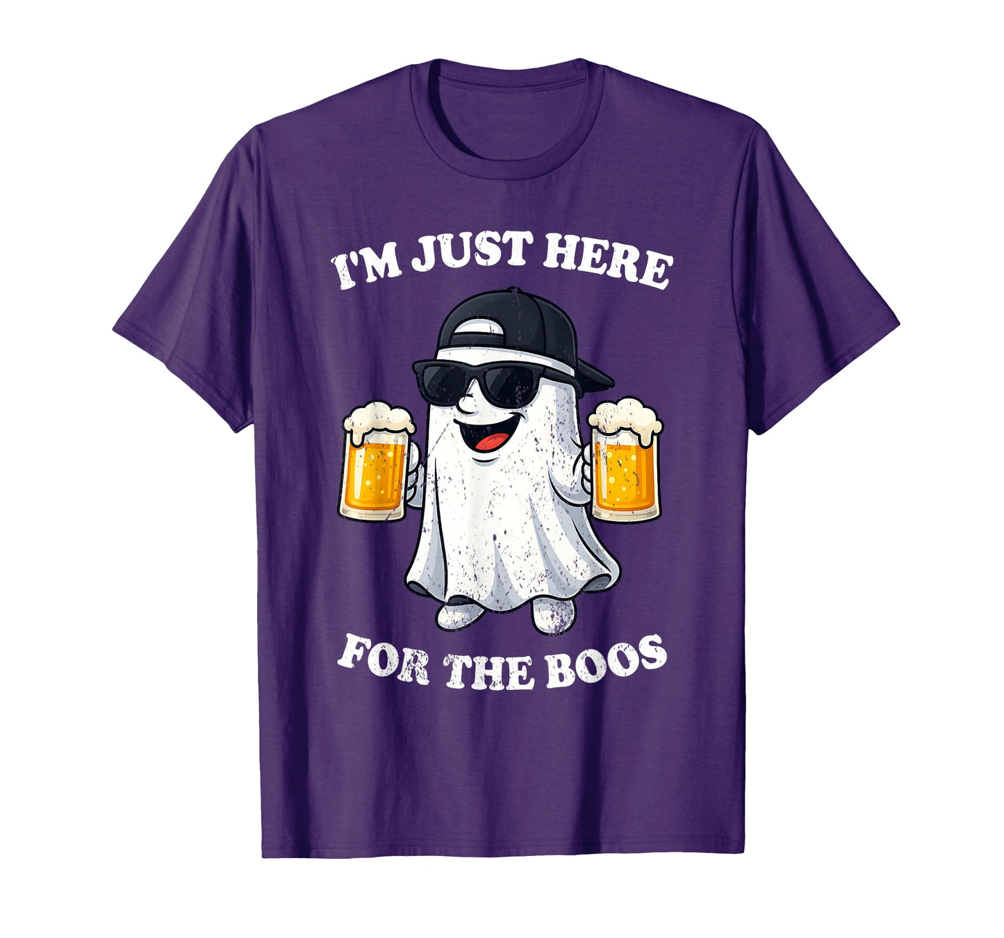 I'm Just Here For The Boos Halloween Women Ghost Cute Funny T-Shirt