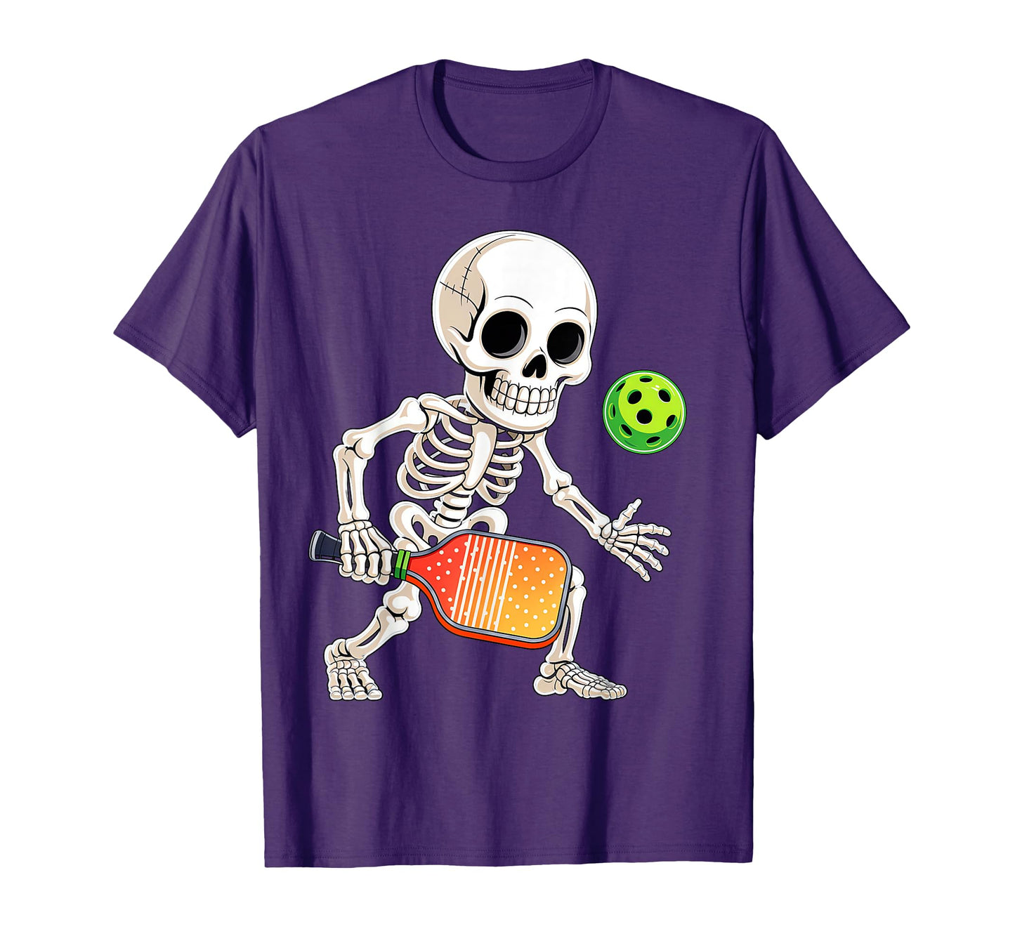 Skeleton Playing Pickle Ball Halloween Costume Funny Men Boy T-Shirt
