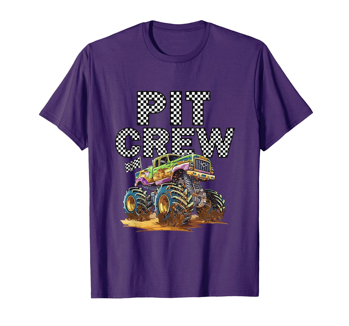 Monster Truck Pit Crew Family Matching Birthday Party T-Shirt