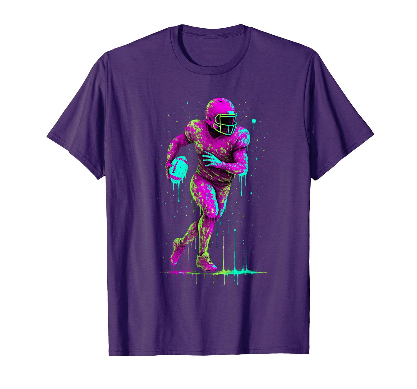 Football Drip Ice Painting Colorful T-Shirt