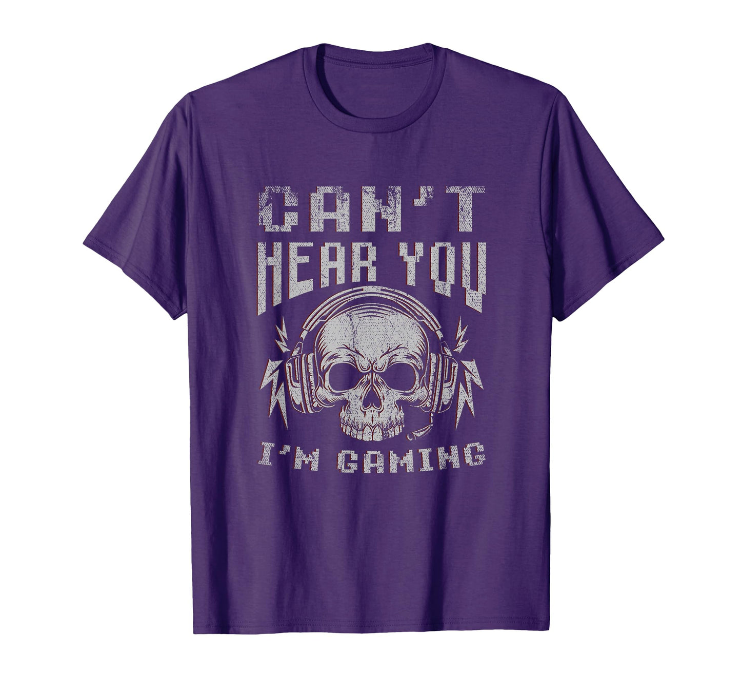 Funny Gamer Skull Gift Video Games Cant Hear You Im Gaming T-Shirt