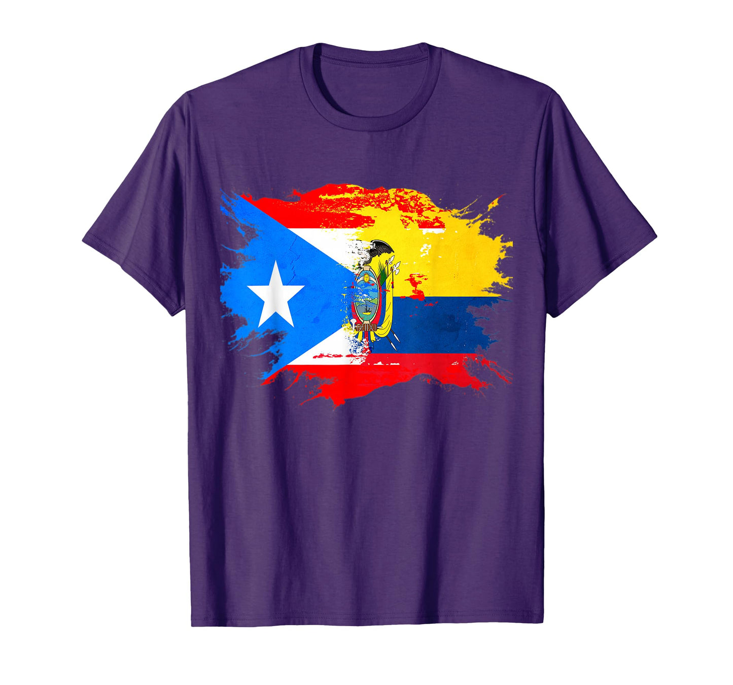 Puerto Rican and Ecuadorian Heritage DNA Mix Flag T-Shirt