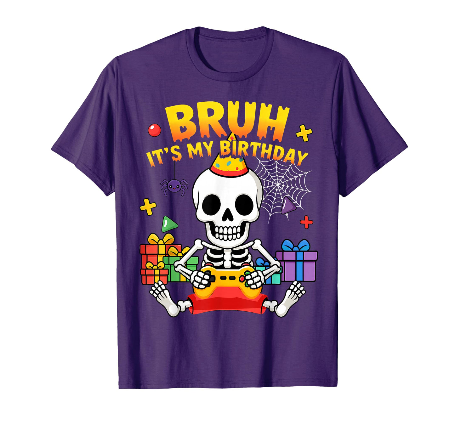 It's My Birthday Skeleton Gamer Halloween Birthday Party T-Shirt