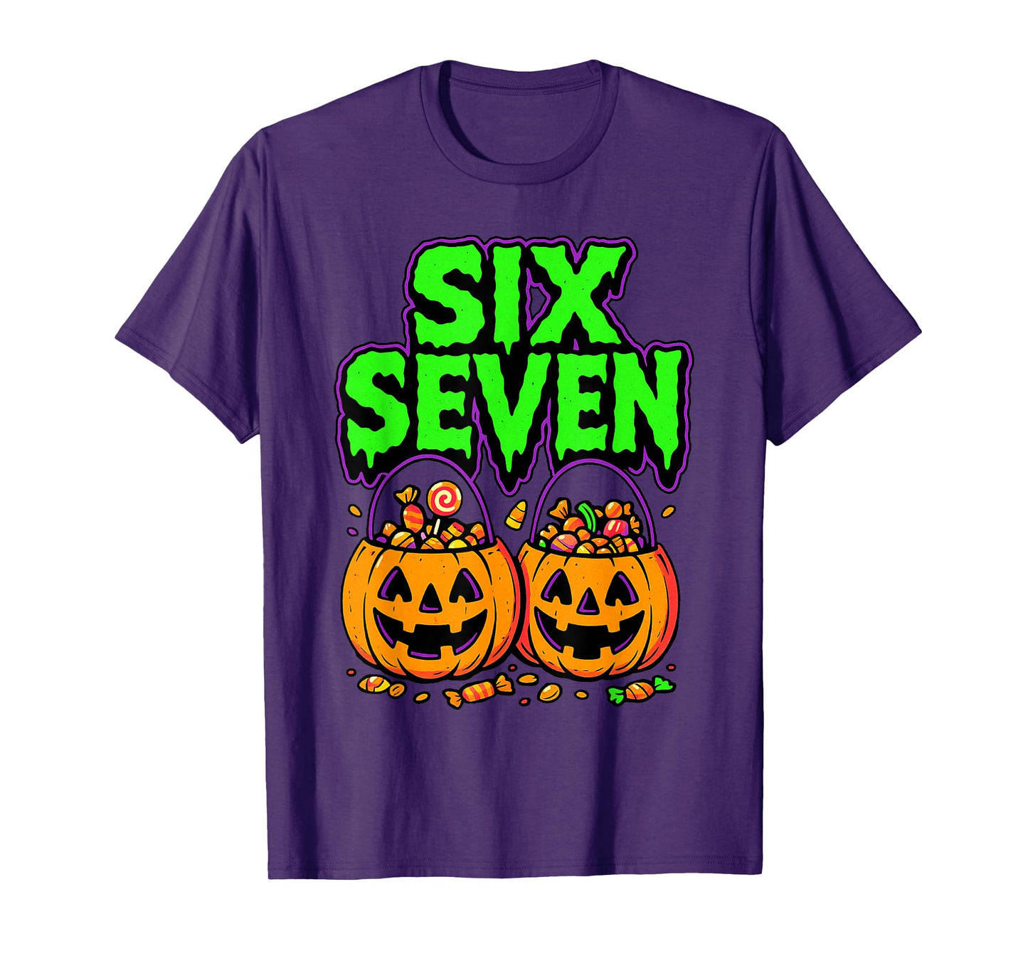 Six Seven Halloween 6-7 Funny Teen Slang Fall Rizz Kids Fun T-Shirt