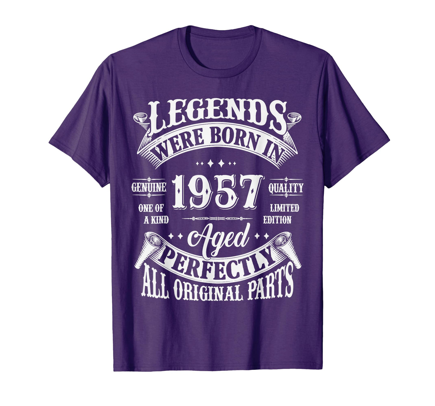 68th Birthday Tee 68 Years Old Vintage Legends Born In 1957 T-Shirt