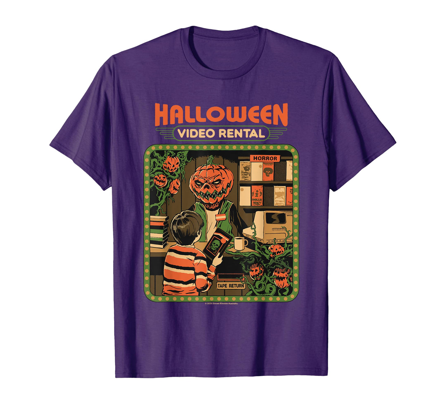 Video Rental Halloween Sarcastic Vintage Funny Adult Humor T-Shirt