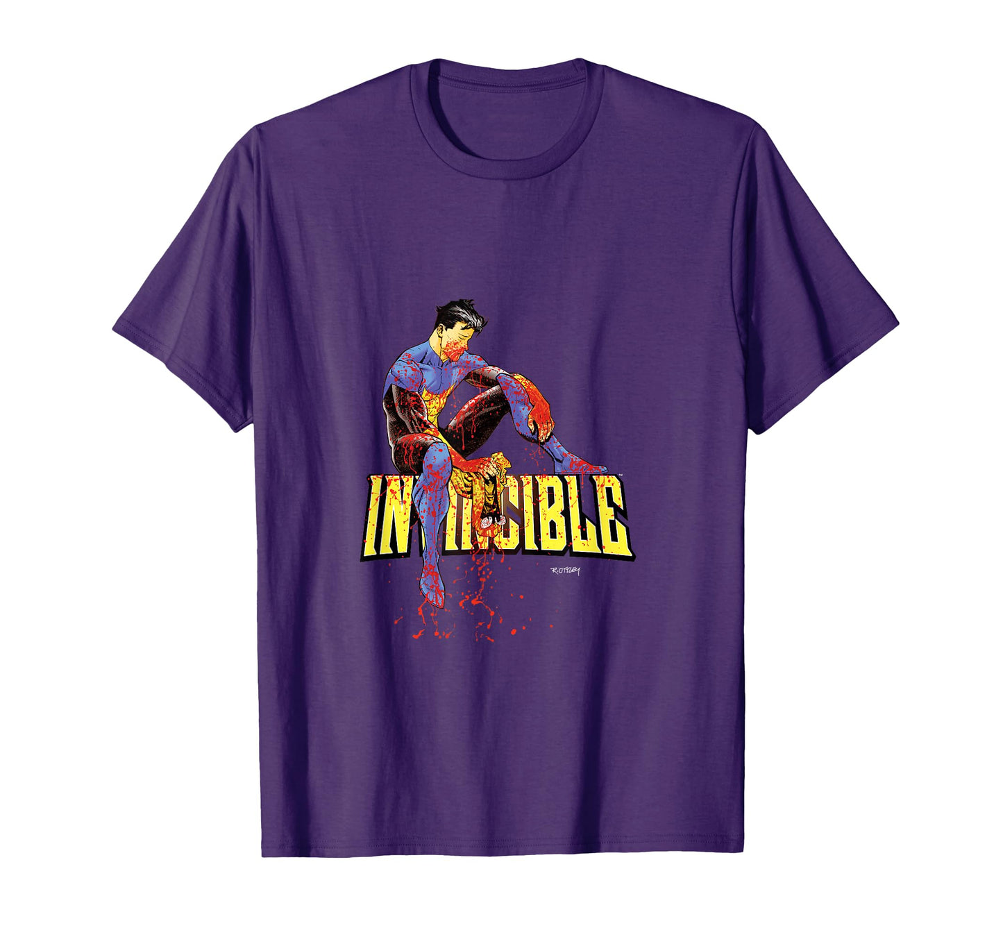 INVINCIBLE Official Merchandise Unisex-Adults Black Cartoon Short Sleeve Classic Fit T-Shirt