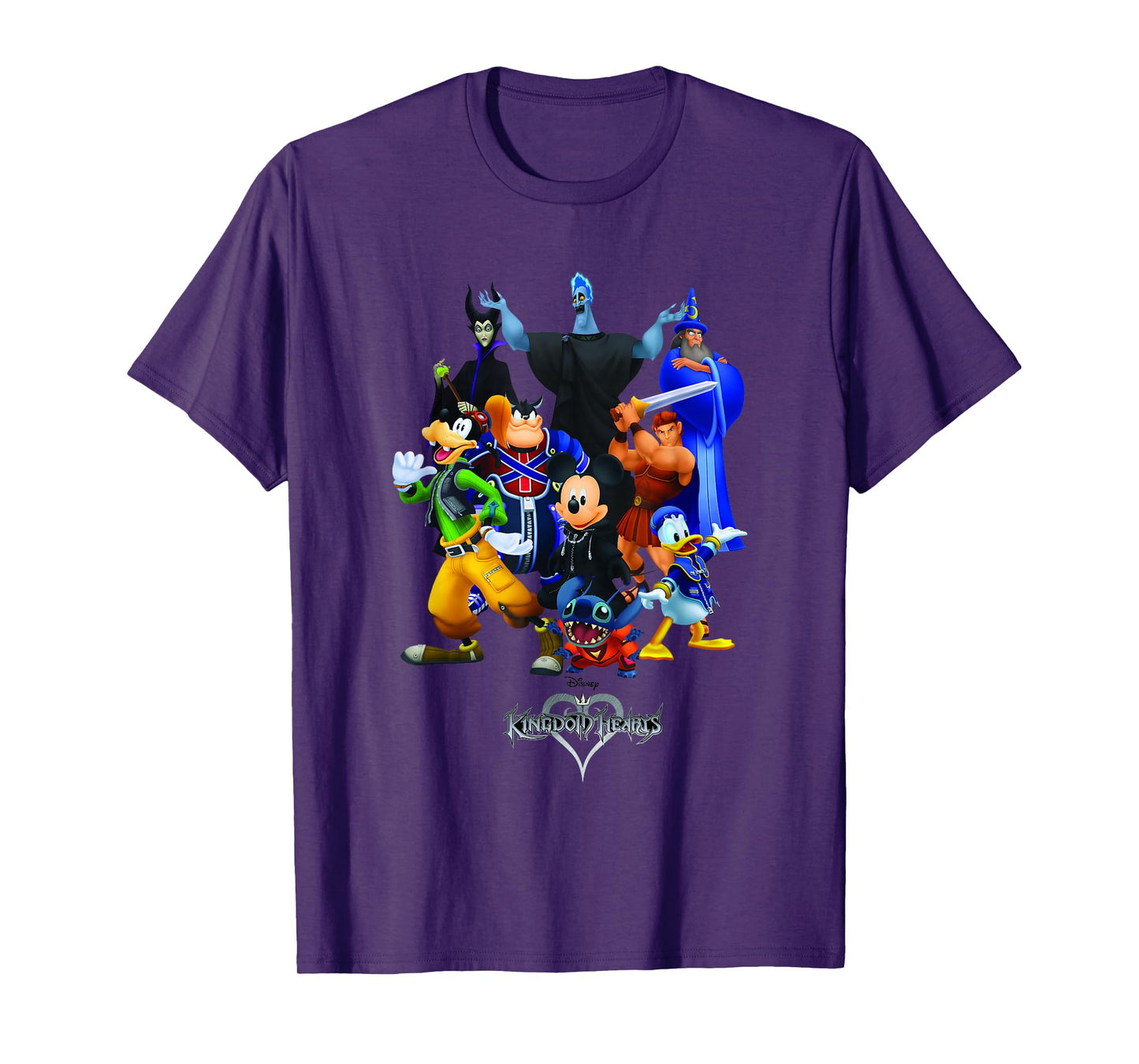 Disney Kingdom Hearts Magical Characters Mash Up Chest Logo T-Shirt