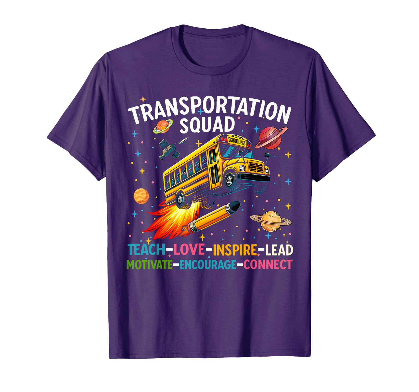 Transportation Squad Funny School Bus Back To School Retro T-Shirt