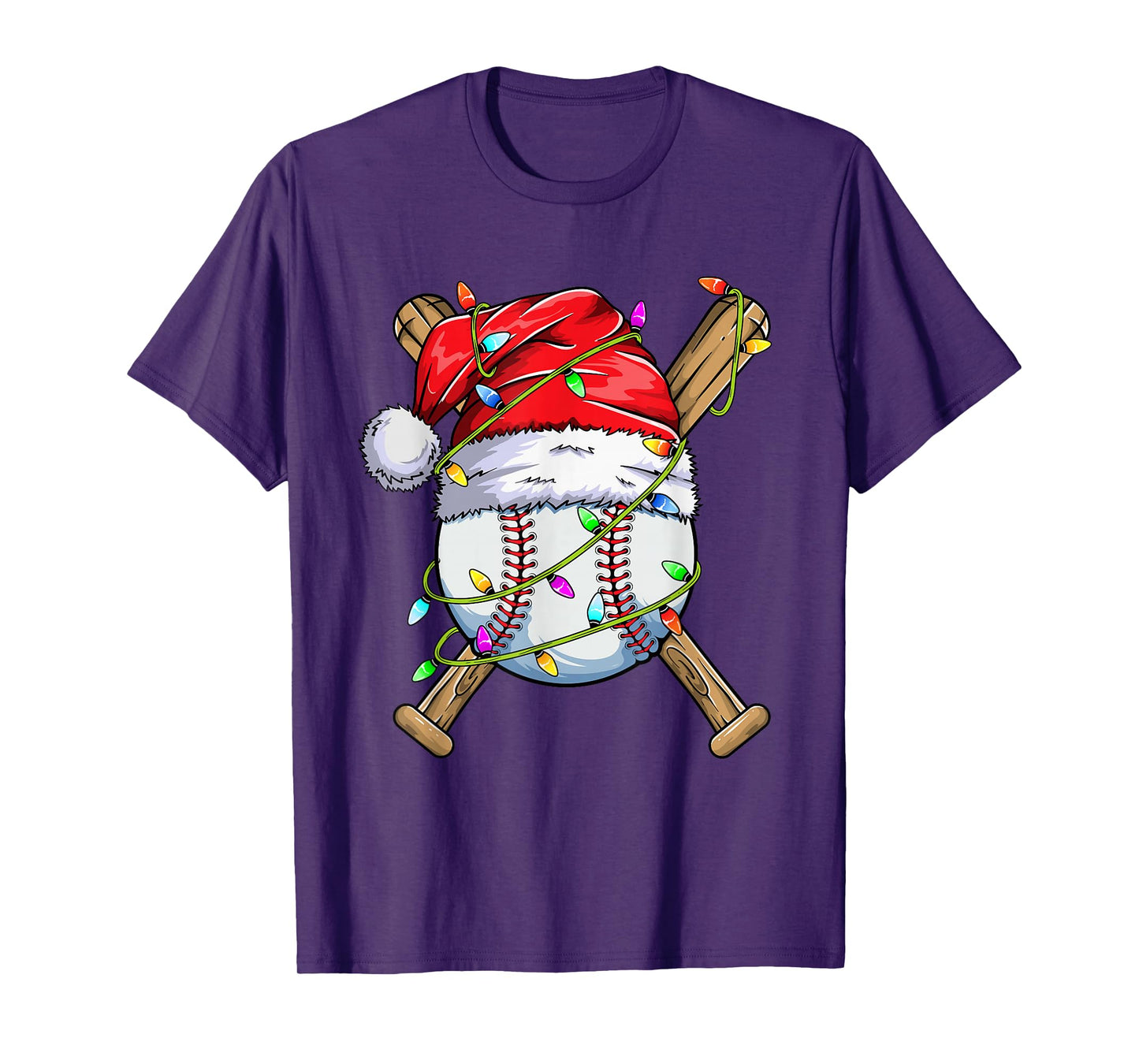 Santa Sports Design For Men Boys Christmas Baseball Player T-Shirt