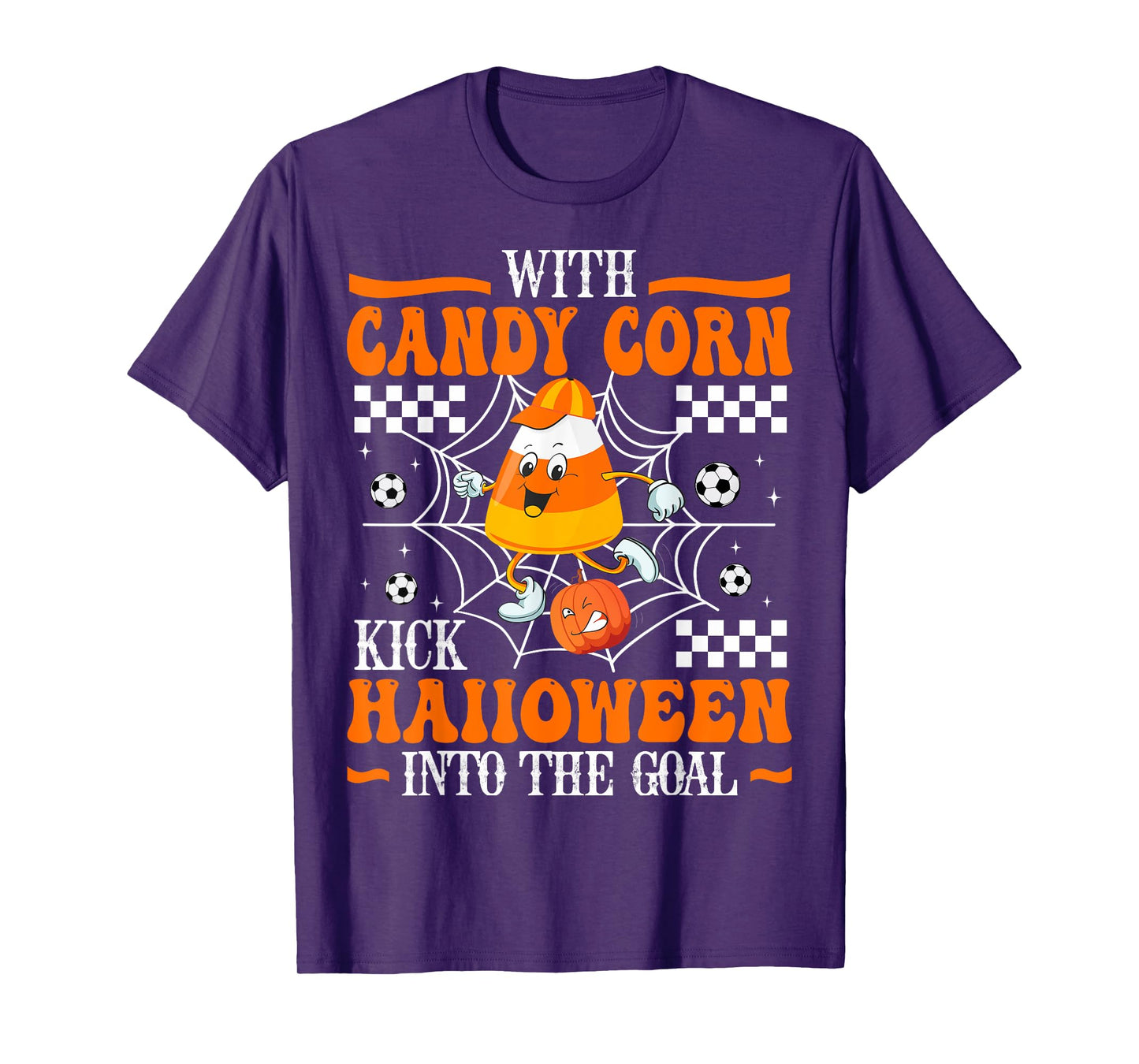 CANDY CORN SOCCER PLAY SCARY FOOTBALL PUMPKIN CUTE HALLOWEEN T-Shirt