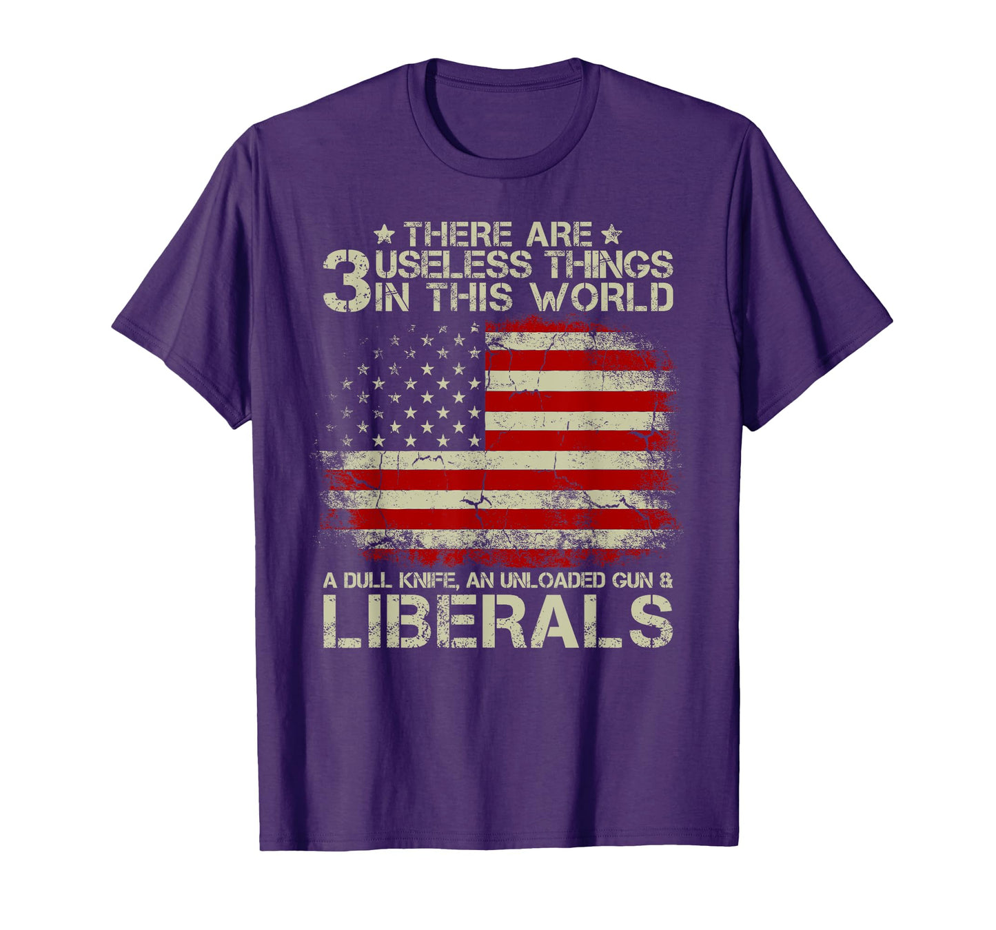 Vintage USA Flag There Are 3 Useless Things In This World Women Men T-Shirt