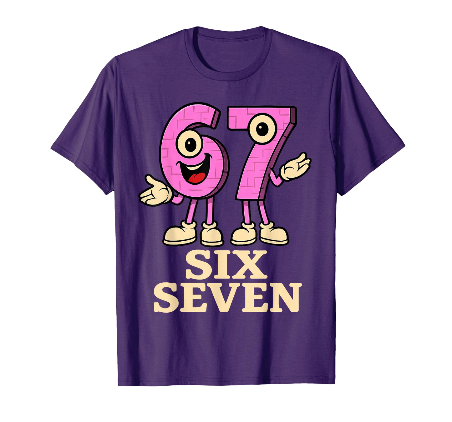 Pink 67 Six Seven 6-7 - Funny Italian Brainrot Kids Gaming T-Shirt