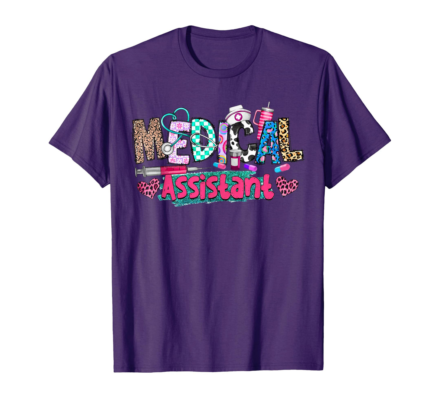CMA Medical Assistant Nurse Leopard Stethoscope Women Men T-Shirt