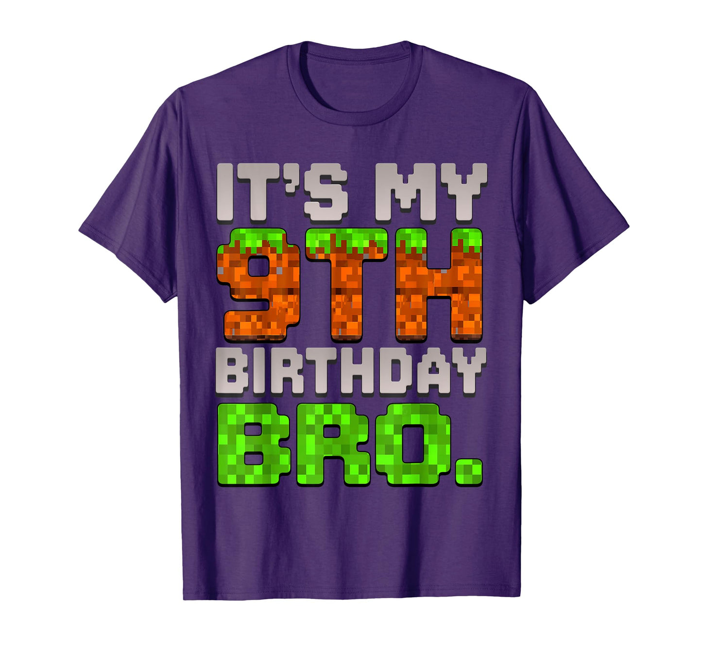 Kids Boy It's My 9th Birthday Bro Video Game Pixel T-Shirt